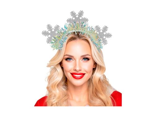 Opaska na głowę śnieżynka z brokatem