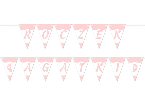 Baner flagi personalizowany na roczek dziewczynki - 5 m