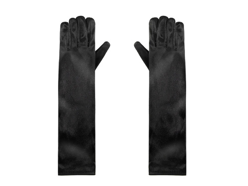 Rękawiczki karnawałowe czarne długie - 40 cm