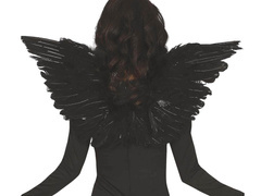 Skrzydła anioła czarne z piórami - 62 cm - 1 szt.