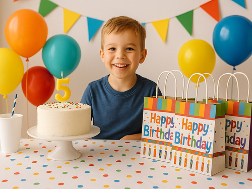 Torebki prezentowe Happy Birthday - 4 szt.