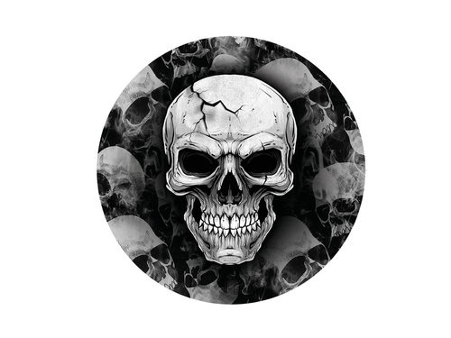 Talerzyki papierowe na Halloween Czacha - 23 cm - 6 szt.