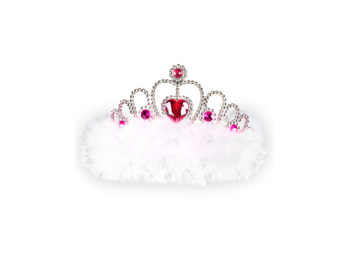 Tiara Girls Night Out z klejnotami i futerkiem