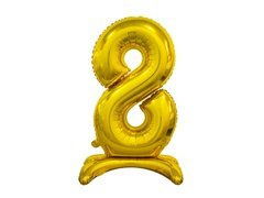 Balon foliowy stojący cyfra 8 złota - 74 cm