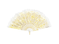 Wachlarz ze złotymi różami - 1 szt.