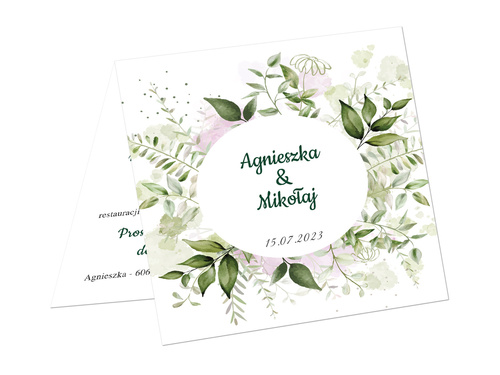 Zaproszenie personalizowane na ślub z kopertą - 6 szt.