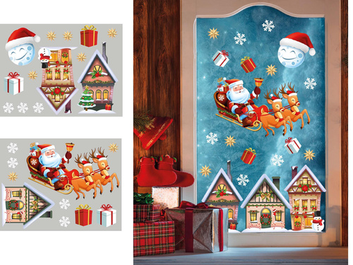 Dekoracja elektrostatyczna Święty Mikołaj na Boże Narodzenie