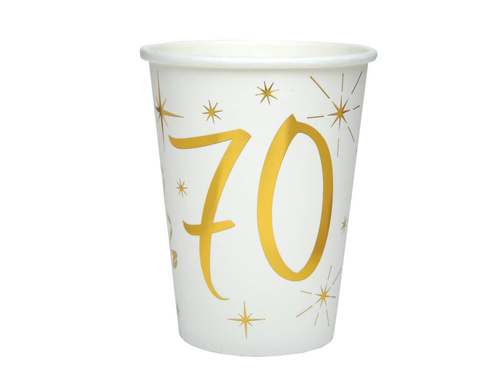 Kubeczki papierowe na siedemdziesiąte urodziny 70tka - 10 szt.