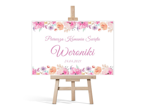 Plakat komunijny personalizowany - I Komunia Święta - 90x60 cm