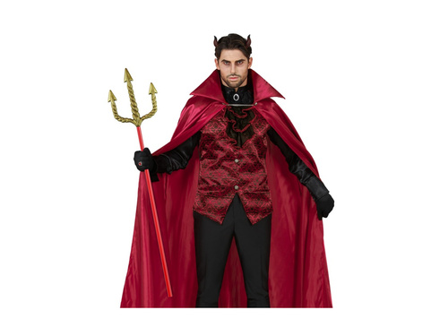 Złote spiralne widły z czerwonym trzonkiem - 120 cm