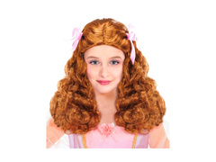 Peruka Łagodnej Księżniczki z satynowymi wstążkami, brązowa