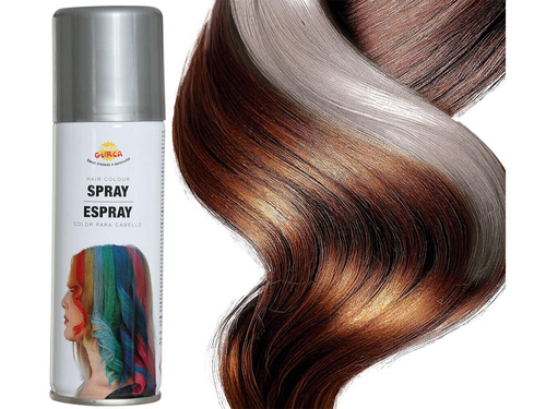 Zmywalny pastelowy spray do włosów 125 ml - srebrny