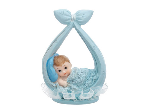 Figurka dziecko w błękitnej chusteczce - 11 cm
