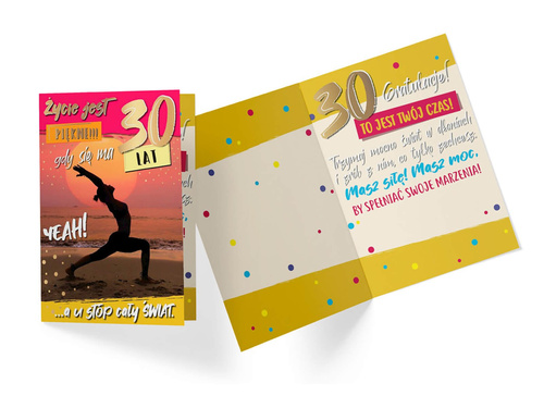 Kartka urodzinowa z kopertą na trzydziestkę - 1 szt.