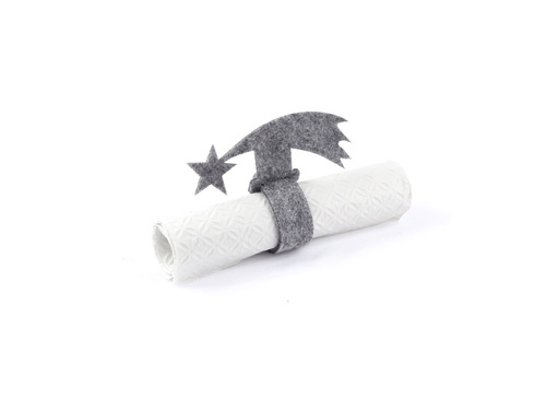 Serwetnik ze wzorem świątecznym - Gwiazda Betlejemska - 21 cm - 4 szt.