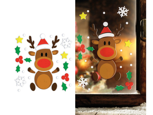 Dekoracja na okno Renifer na Boże Narodzenie