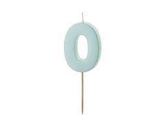 Świeczka cyferka zero błękitna - 0 - 1 szt.