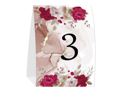 Stojak papierowy z numerem na stół weselny - 1 szt.