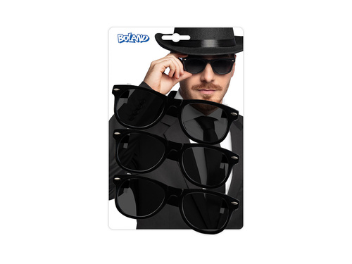 Zestaw 3 okularów imprezowych Blues Brothers