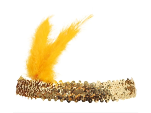 Opaska z piórem Retro złota - 1 szt.