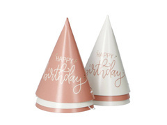 Mini czapeczki urodzinowe Happy Birthday - 6 szt.