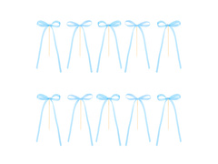 Pikery na Tort Kokardki - niebieskie - 10 szt.