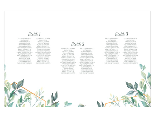 Plany stołów weselnych - 90x60 cm - 1 szt.