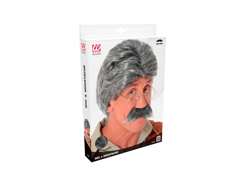 Peruka dziadek Geppetto z wąsami