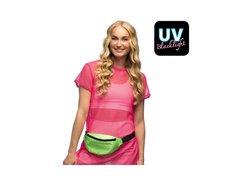 Saszetka biodrowa cekinowa neonowa zielona UV