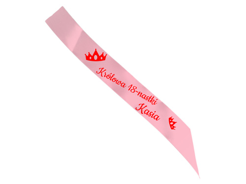 Szarfa personalizowana z imieniem na 18 urodziny - 140 cm - 1 szt.