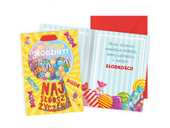 Kartka urodzinowa dla dziecka CANDY - 1 szt.