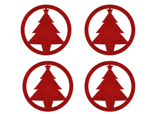 Podstawka pod kubek - Choinka - 10 cm - 4 szt.