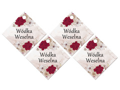 Zawieszki z wstążeczką na wódkę weselną - 12 szt.