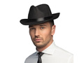 Kapelusz Gangstera czarny z lamówką - 1 szt.