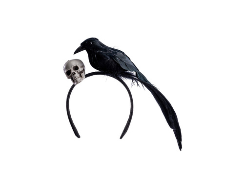 Opaska kruk i czaszka - 1 szt.