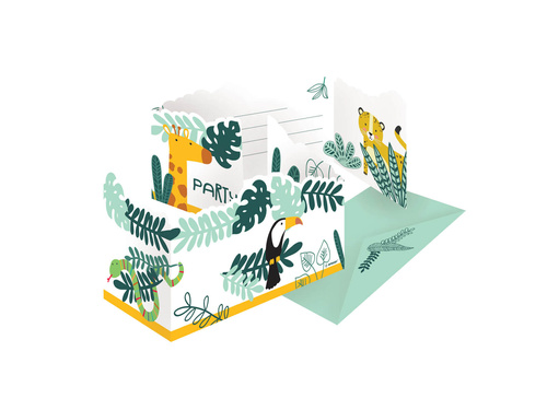 Zaproszenie urodzinowe Zwierzątka Get Wild - 8 szt.