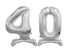 Zestaw balonów foliowych 40 srebrna - 74 cm