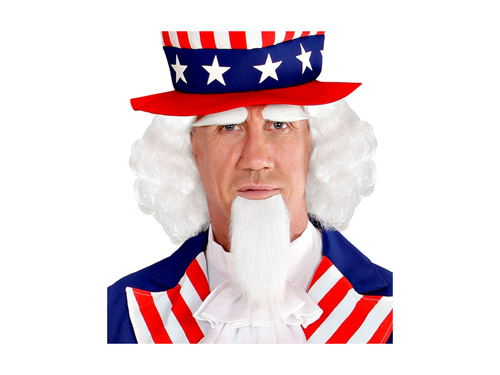 Peruka Mr. America z kozią bródką i brwiami