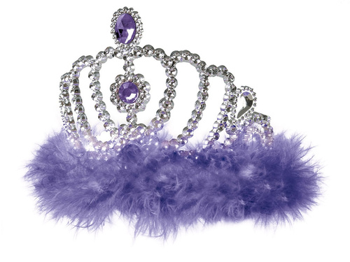 Tiara diadem z fioletowym futerkiem - 1 szt..