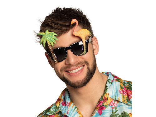 Okulary hawajskie Tropikalne kwiaty - 1 szt.