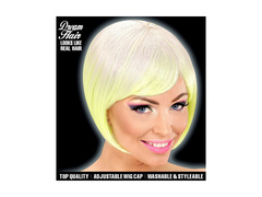 Peruka modowa melanż fioletowo – neonowo żółty