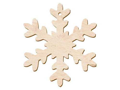 Zawieszka drewniana Śnieżynka - 10 cm - 1 szt.