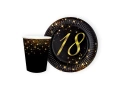 Zestaw kubeczki i talerzyki papierowe na 18ste urodziny Sparkling - 24 szt.