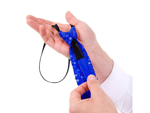 Cekinowy krawat - granatowy - 36 cm - 1 szt.