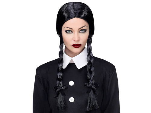 Peruka z czarnymi warkoczykami - 1 szt.