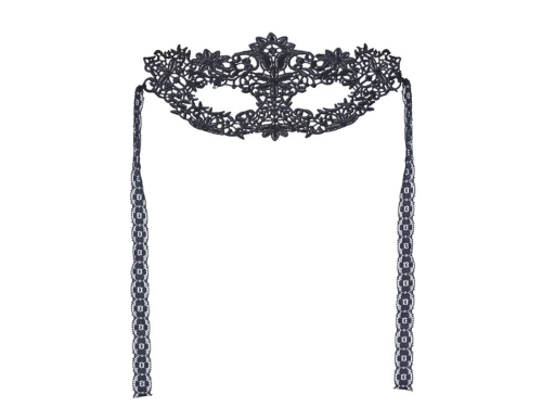 Maska karnawałowa koronkowa czarna - 1 szt.