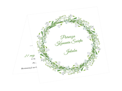 Zaproszenia personalizowane na I Komunię Świętą - 6 szt.