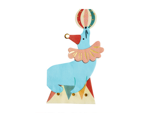 Zestaw kubeczki + talerzyki + serwetki papierowe Cyrk - 36 szt.