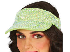 Daszek na głowę zielony z cyrkoniami - 1 szt.