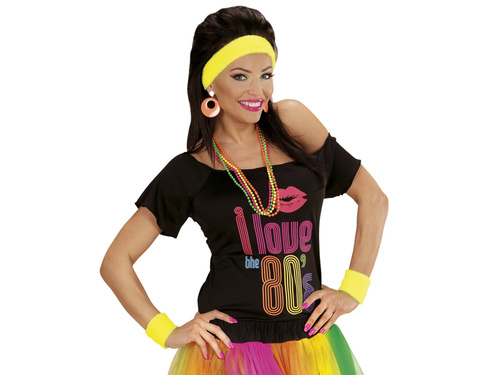 Opaski neonowe żółte Disco lata 80-te - 3 szt.